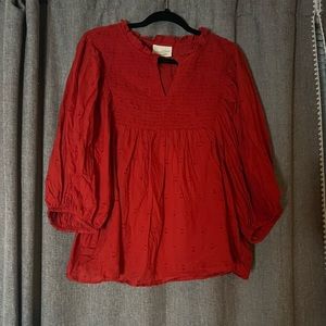 Red Bubble Sleeve Top